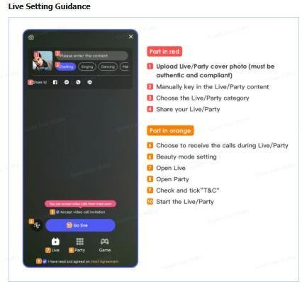 Poppo Live profile settings screen showing username and bio fields